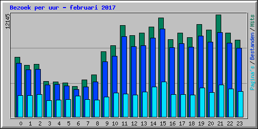 Bezoek per uur - februari 2017