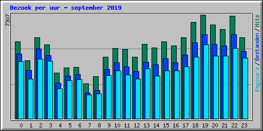 Bezoek per uur - september 2019